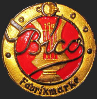 Bico Fabrikmarke im Gußrahmen Bico Fabrikmarke im Gußrahmen