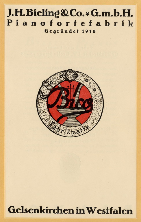 Bieling Pianos - Katalog von 1928 Seite 2 von 14 Bieling Pianos - Katalog von 1928 Seite 2 von 14