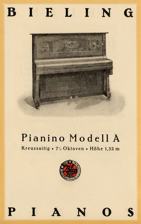 Bieling Pianos - Katalog von 1928 Seite 5 von 14 Bieling Pianos - Katalog von 1928 Seite 5 von 14