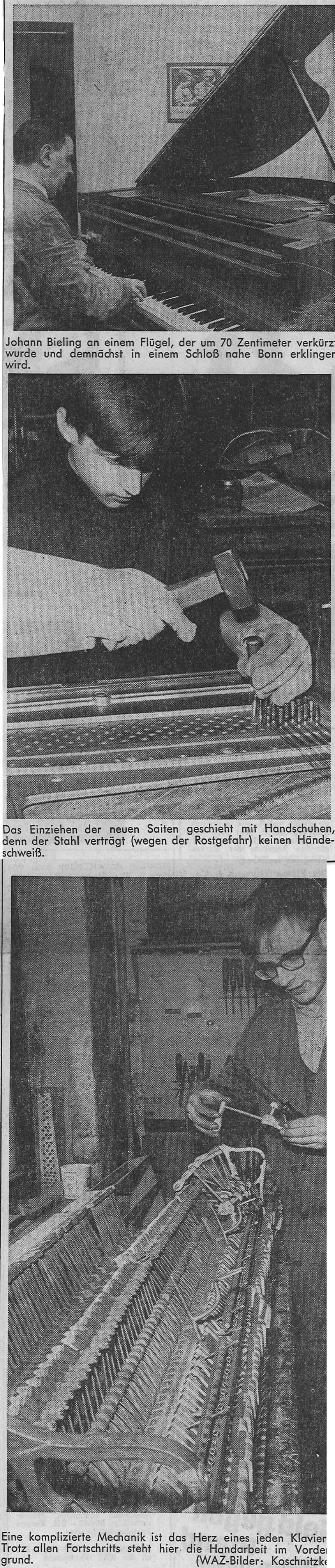 Johann Bieling arbeitet für den Klavierhandel des Ruhrgebietes Johann Bieling arbeitet für den Klavierhandel des Ruhrgebietes