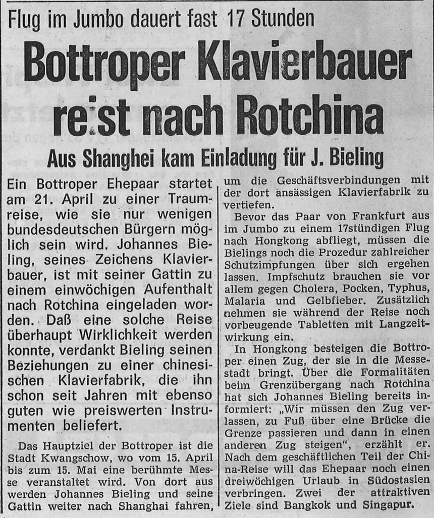 Bottroper Klavierbauer reist nach Rotchina - Seite 1/1 Bottroper Klavierbauer reist nach Rotchina - Seite 1/1