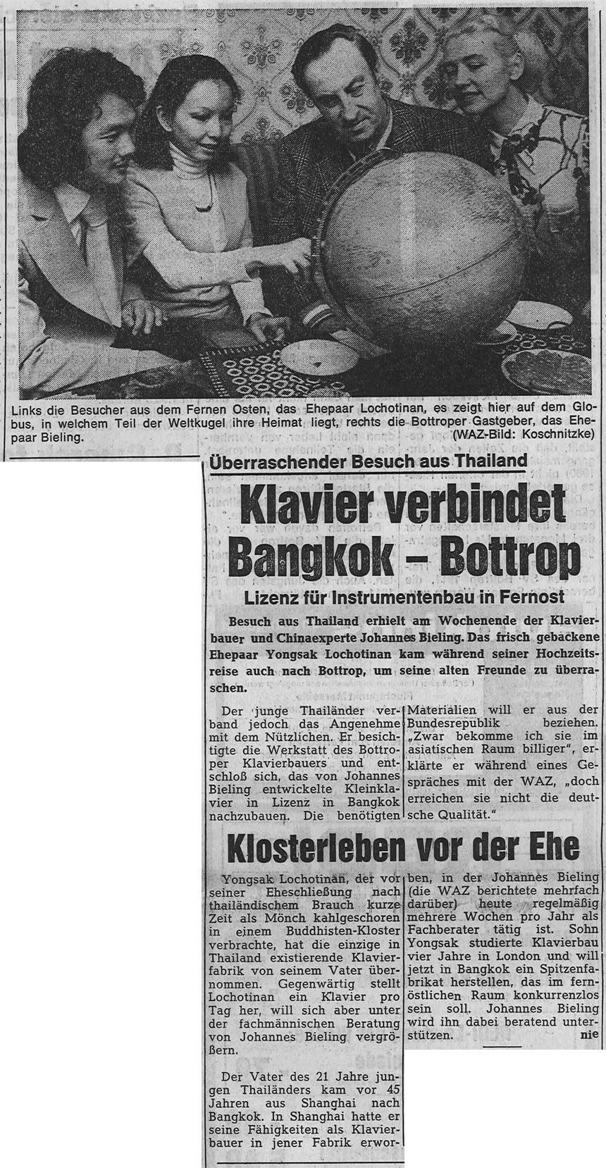 Klavier verbindet Bangkok - Bottrop - Seite 1/1 Klavier verbindet Bangkok - Bottrop - Seite 1/1